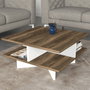 Hanah Home Hamton Mesa de Centro Nogal y Blanco